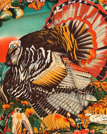 Vibrant Animal Print Turkey Stunning Print Silk Scarf Paris France