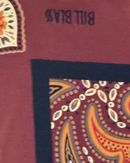 Vintage Bill Blass Brown Paisley Pattern Silk Scarf Wrap floral