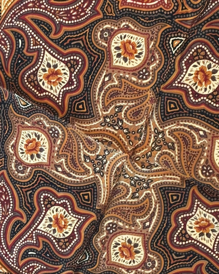 Vintage Bill Blass Brown Paisley Pattern Silk Scarf Wrap floral