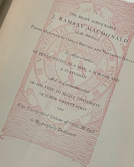 Old McGill Year Book  University 1930 Antique