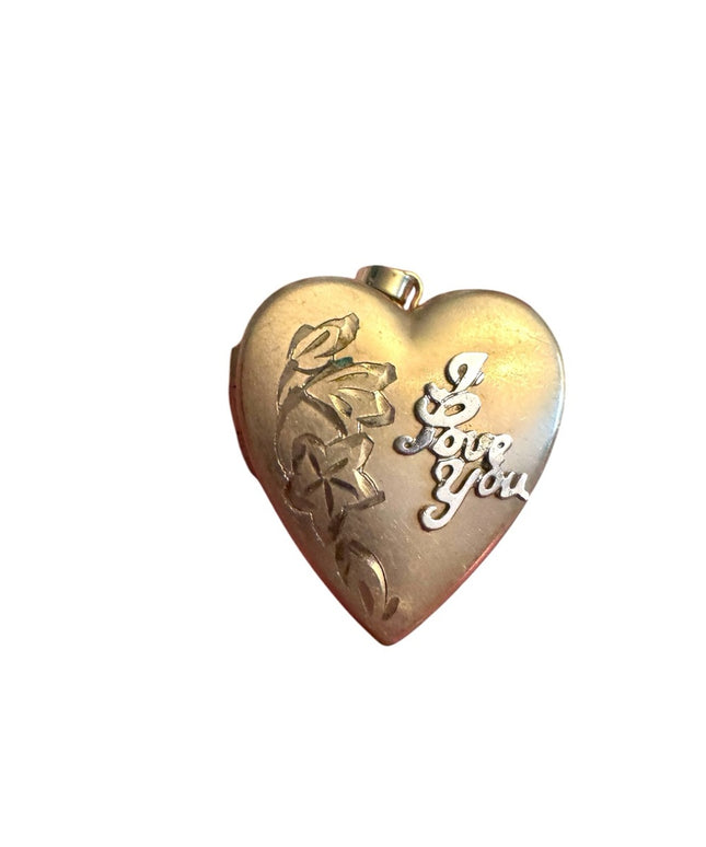 Vintage 14K GF “I Love You”  Heart Locket 1” Pendant