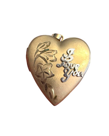 Vintage 14K GF “I Love You”  Heart Locket 1” Pendant