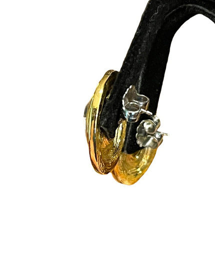 - Vintage Oscar De La Renta 1980s Crystal earrings gold finish