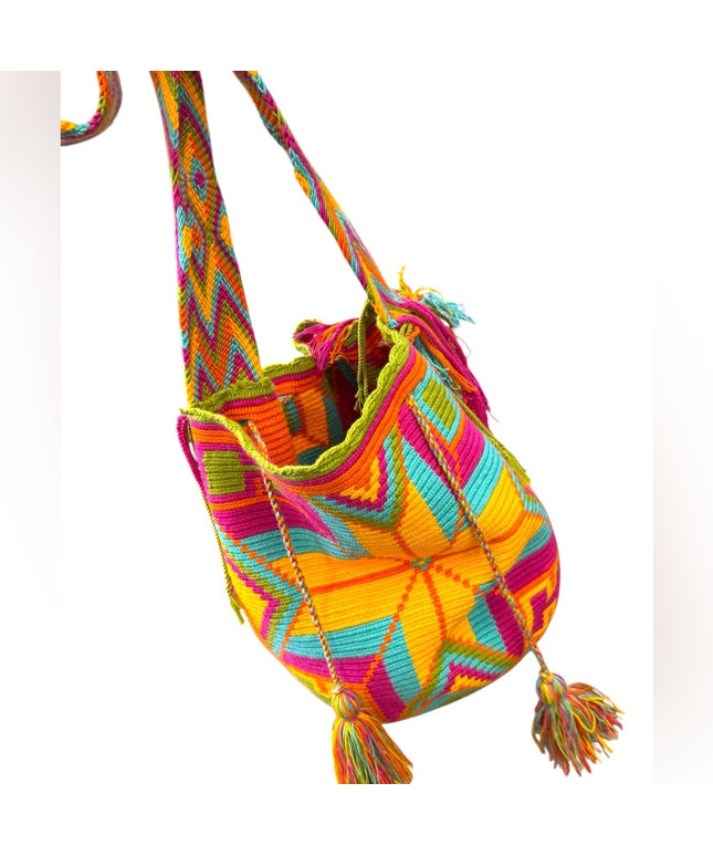 Colorful Woven Shoulder Bag Wayuu Tribe Handmade hippi boho vintage