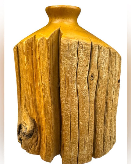 Rustic Vintage Firewood Wooden Vase Handmade