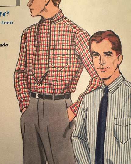 Vogue #5299  Vintage SEWING Pattern UNCUT C1961 MENS Shirt Designs UNCUT