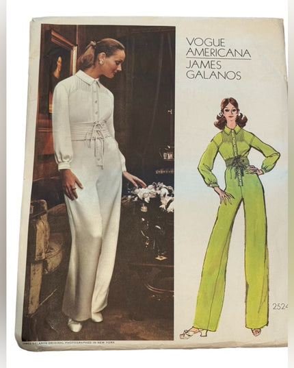 Vogue #2524 James Galanos Americana Women's Jumpsuit UNCUT SZ 14 B36