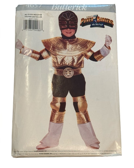 Butterick #4657 Power Rangers Boys Superhero Costume Sewing Pattern SZ XS-L