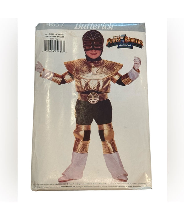 Butterick #4657 Power Rangers Boys Superhero Costume Sewing Pattern SZ XS-L
