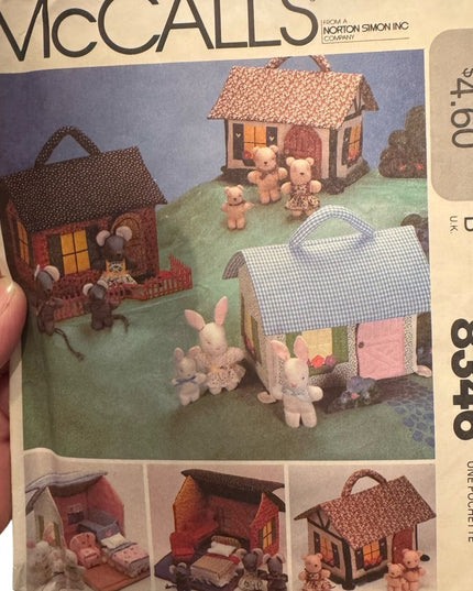 McCalls Crafts #8346 Miniature House Animals Furniture Uncut Pattern C1982