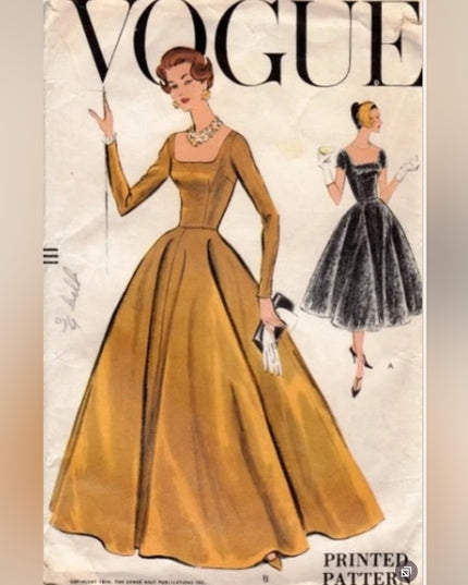 Vintage Vogue #9280 Womens fancy Dress c1950s Sewing Pattern SZ14 B34