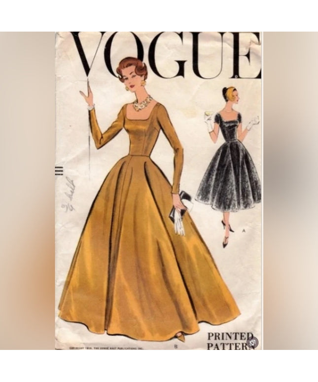 Vintage Vogue #9280 Womens fancy Dress c1950s Sewing Pattern SZ14 B34