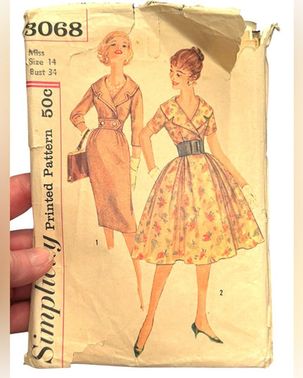 Simplicity#3068 Vintage C1960s Floral Dress & Skirts Pattern SZ14 B34