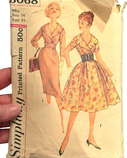 Simplicity#3068 Vintage C1960s Floral Dress & Skirts Pattern SZ14 B34