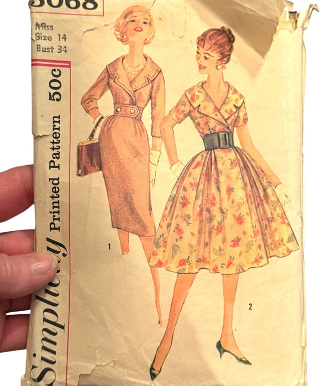 Simplicity#3068 Vintage C1960s Floral Dress & Skirts Pattern SZ14 B34