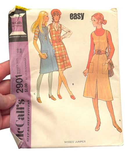 McCall's Vintage #2901 Misses' Jumper Sewing Pattern UNCUT Misses SZ 16 B38