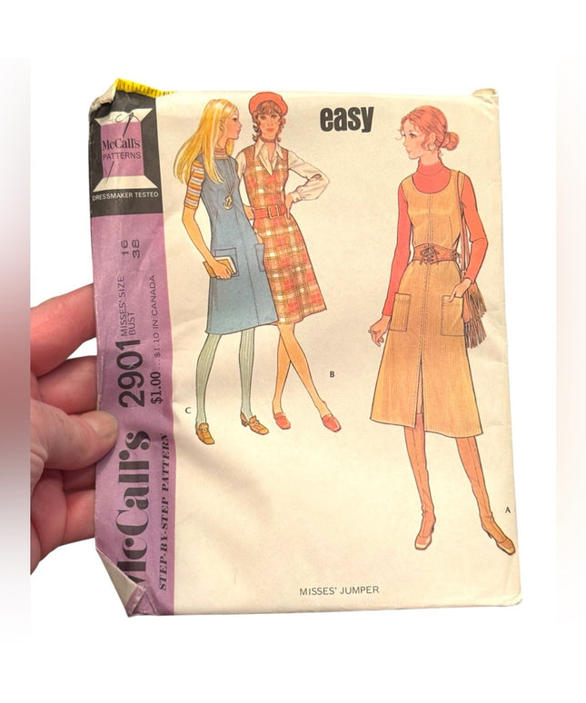 McCall's Vintage #2901 Misses' Jumper Sewing Pattern UNCUT Misses SZ 16 B38