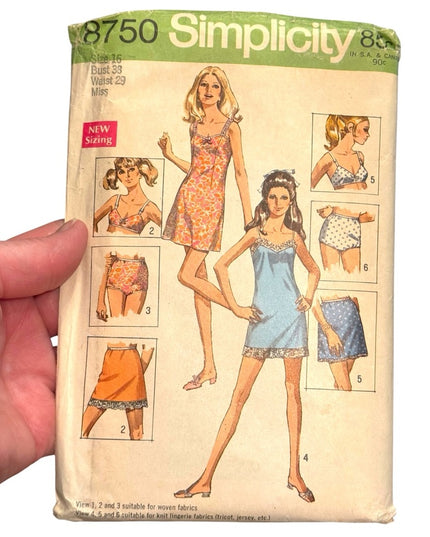Simplicity #8750 Vintage  Women's Skip Bra Panties Sewing Pattern UNCUT SZ 16