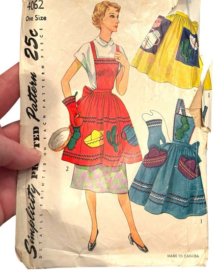 Vintage Simplicity #4062 Apron Sewing Pattern C1950s