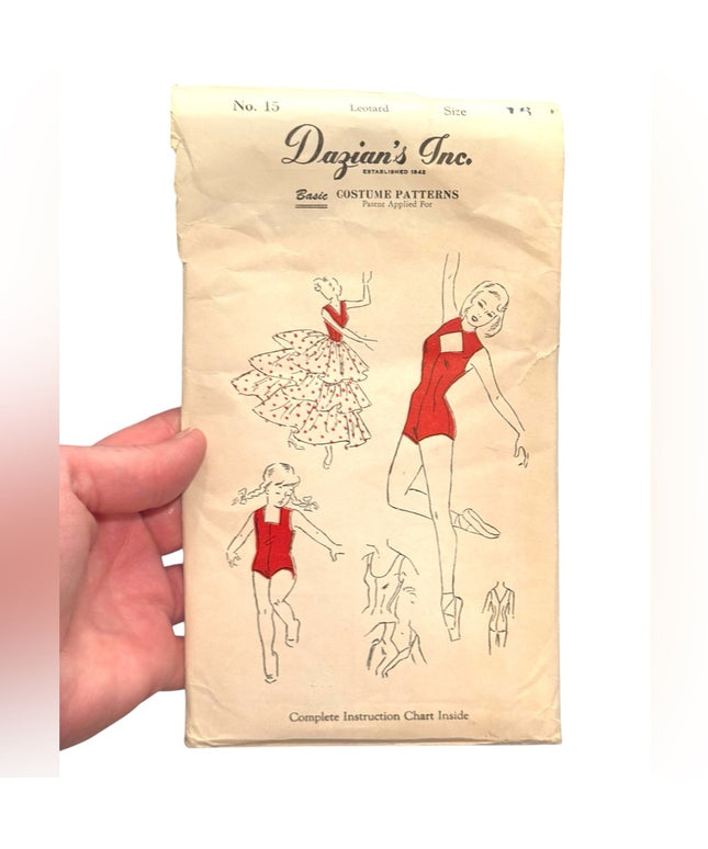 Dazian's Vintage #15 C1940s SZ 16 Leotard Costume Pattern UNCUT