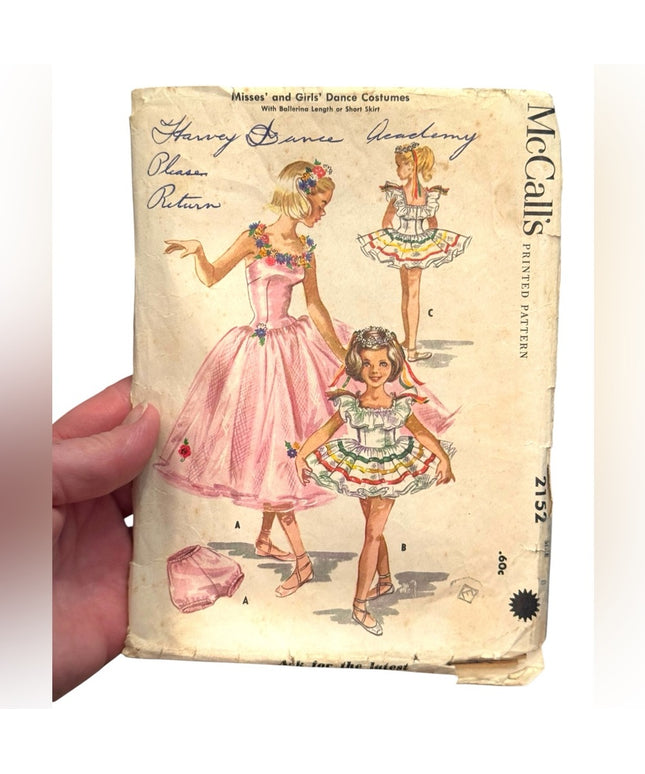 Simplicity #2152 C1957 Girls Dance Costumes SZ8 Vintage