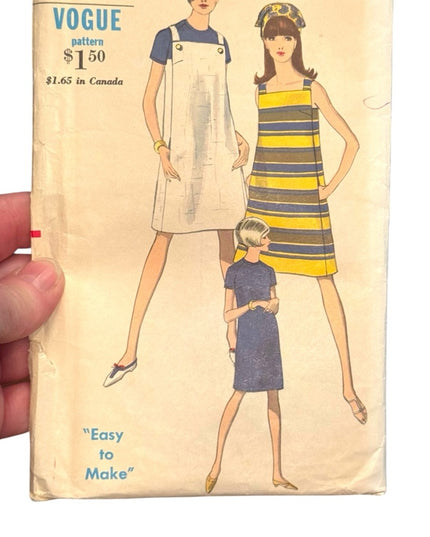 Vogue Vintage #7029 Sewing Pattern EASY JUMPER Dress SZ12 C1950s
