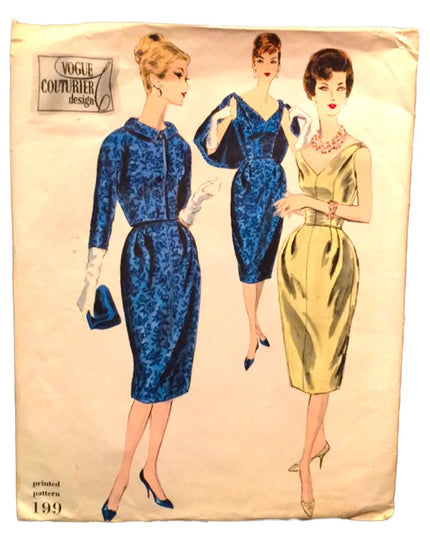 Vintage Vogue #199 Sewing pattern dress & Jacket Sz 18