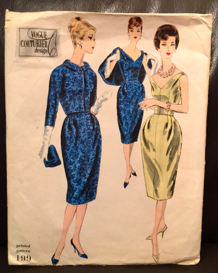 Vintage Vogue #199 Sewing pattern dress & Jacket Sz 18