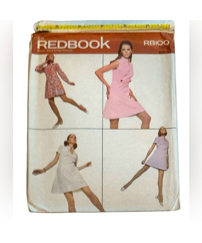Redbook #RB100 Vintage Dress Pattern 4 Versions UNCUT SZ 16 B36