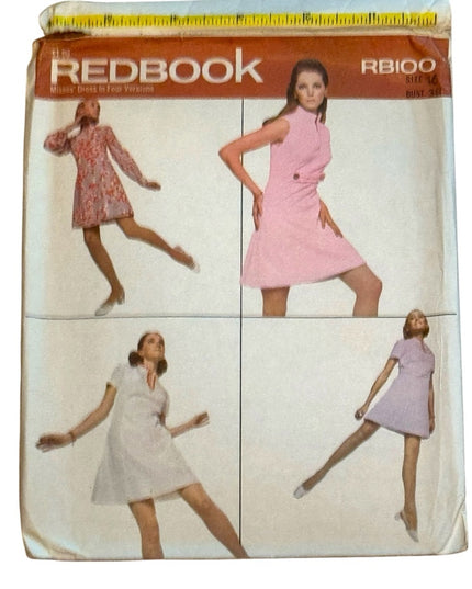 Redbook #RB100 Vintage Dress Pattern 4 Versions UNCUT SZ 12 B34