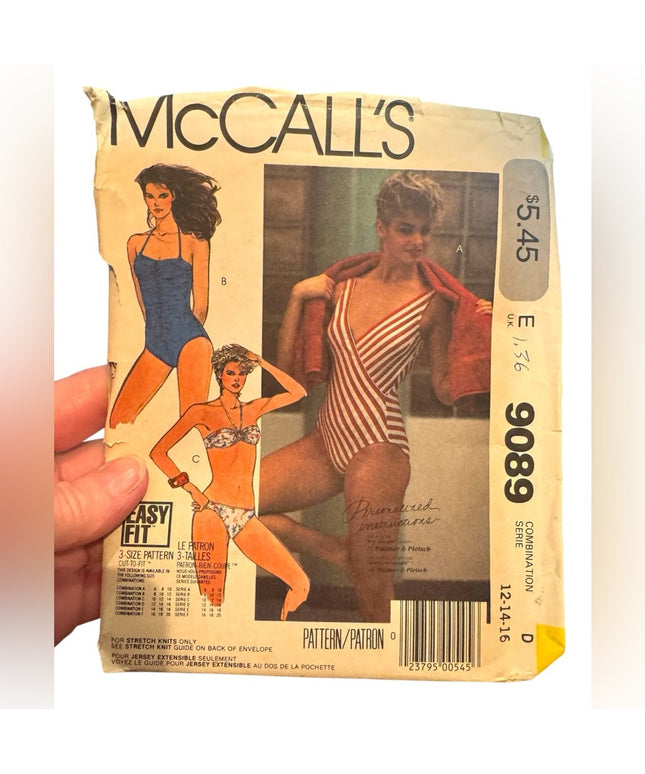 McCall's #9089 Vintage Misses Swimsuit Pattern Easy UNCUT C1984
