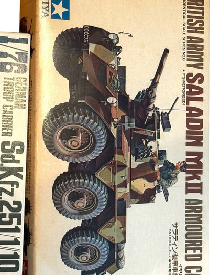 LOT of 4 pcs Military WW2 NEW Vintage Model Kits Set Tamiya Rare Tanks Carrier