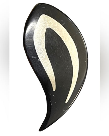 Mid century Hand Hanson Danish Ebony & sterling hand made modernist brooch
