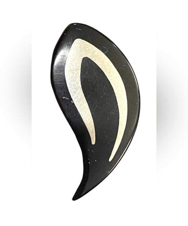 Mid century Hand Hanson Danish Ebony & sterling hand made modernist brooch
