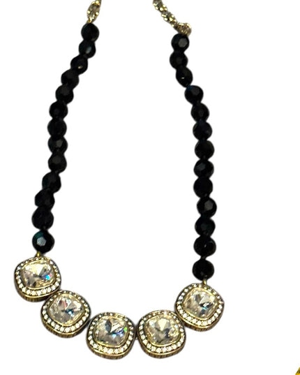HEIDI DAUS "Captivating Cushion" Crystal Beaded Drop Necklace Clear Color NIB