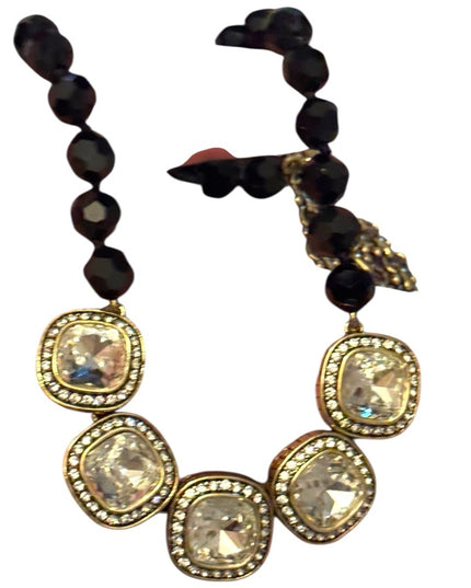 HEIDI DAUS "Captivating Cushion" Crystal Beaded Drop Necklace Clear Color NIB