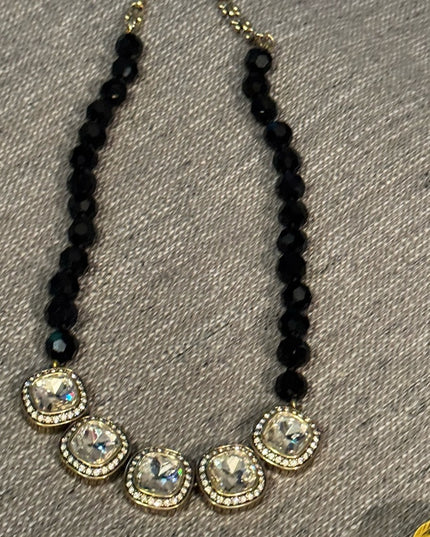 HEIDI DAUS "Captivating Cushion" Crystal Beaded Drop Necklace Clear Color NIB