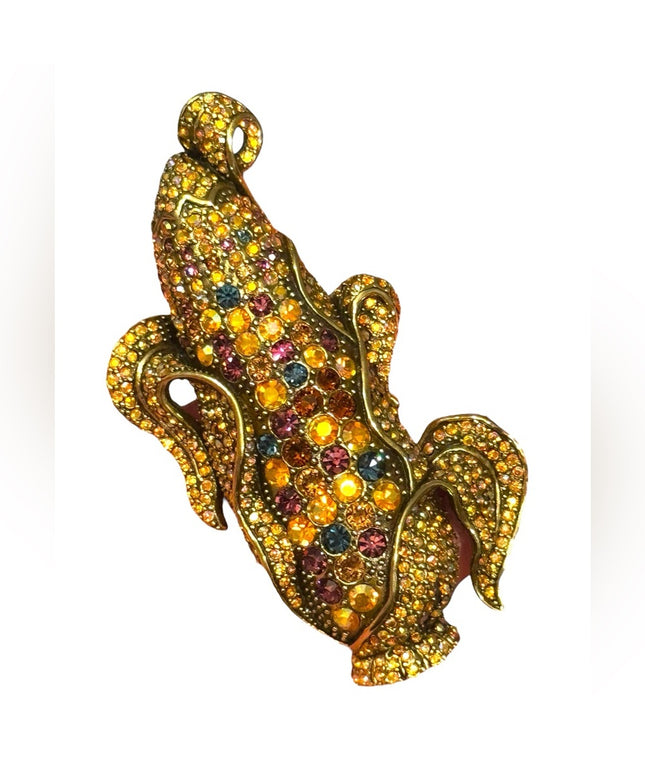 HEIDI DAUS "A-MAIZE-ING" CRYSTAL CORN PIN BROOTCH - NEW RARE NIB