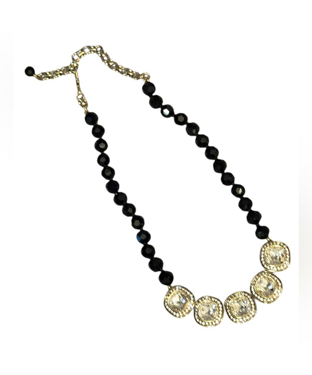HEIDI DAUS "Captivating Cushion" Crystal Beaded Drop Necklace Clear Color NIB