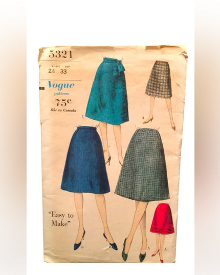 VTG Vogue 1950s Skirt pattern UNCUT
