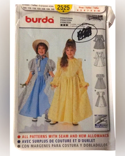 Burda Princess sewing pattern costume Uncut