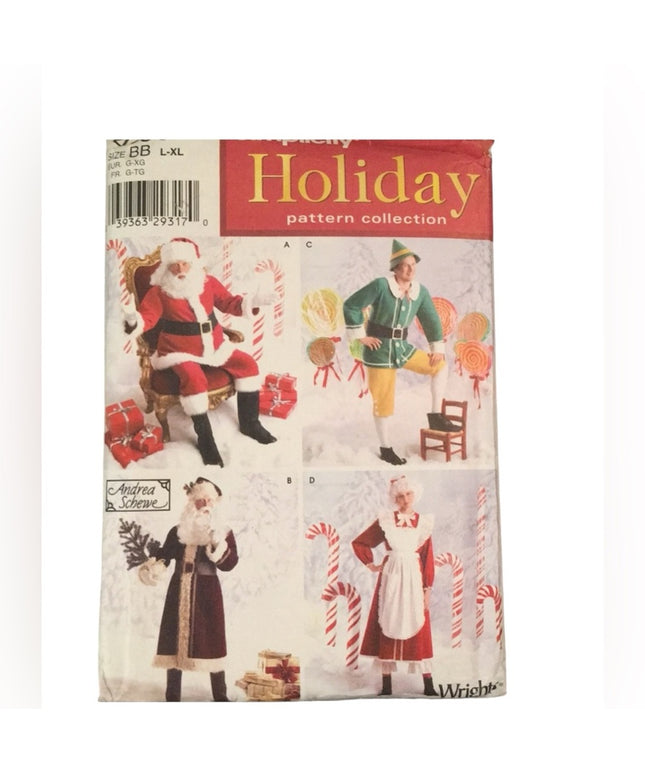 Simplicity UNCUT Sewing Santa Ms claus Costume