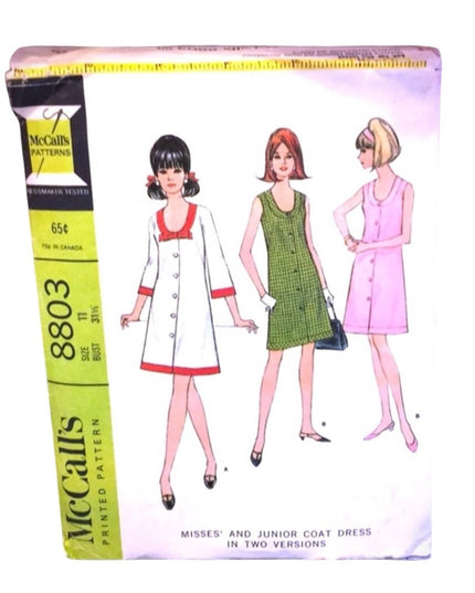 Mccalls Vintage coat dress pattern CUT sewing