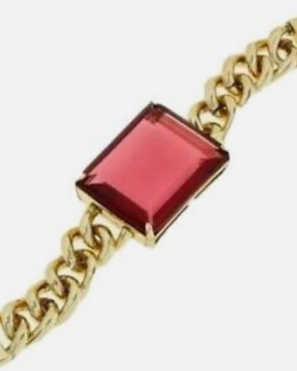 Elegant HEIDI DAUS HOT ROCKS  Gold Bracelet Large Red Crystal Runway Fashion