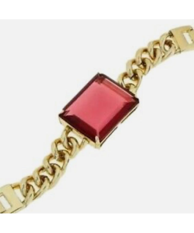 Elegant HEIDI DAUS HOT ROCKS  Gold Bracelet Large Red Crystal Runway Fashion