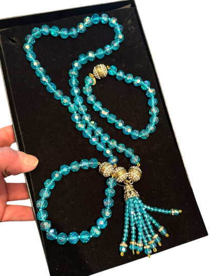 Blue Heidi Daus Beaded Necklace Bracelet Set Heidi Endless Possibilities…
