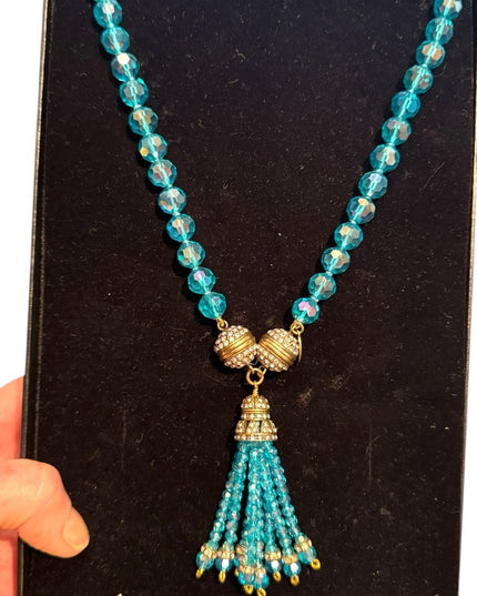 Blue Heidi Daus Beaded Necklace Bracelet Set Heidi Endless Possibilities…