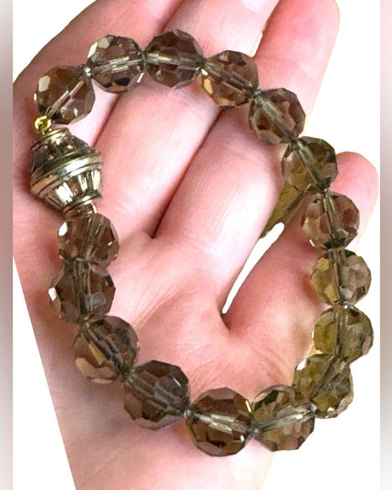 Retired Heidi Daus chunky bead crystal bracelet 11mm