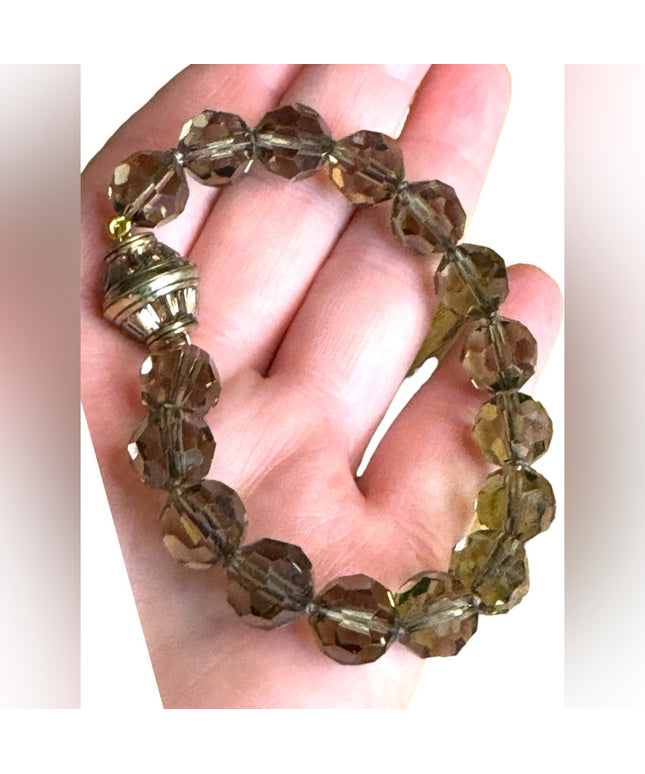 Retired Heidi Daus chunky bead crystal bracelet 11mm