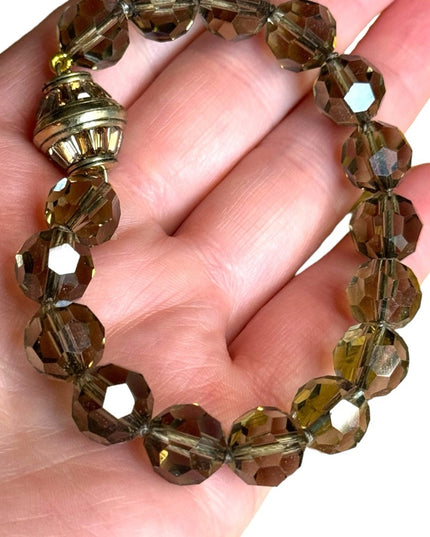 Retired Heidi Daus chunky bead crystal bracelet 11mm